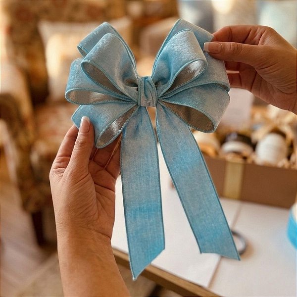 Fita Aramada Decorativa em Veludo - Azul Claro - 2,7mx6,3cm - 1 unidade - Rizzo