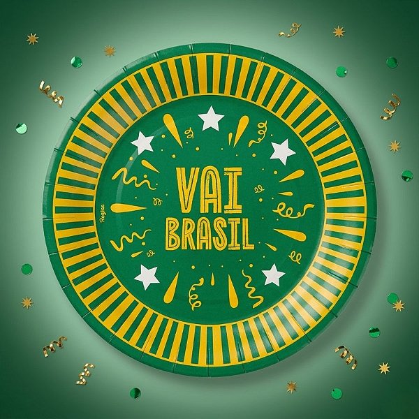 Prato de Papel Redondo - Copa do Mundo - 18cm - 8 unidades - Regina - Rizzo