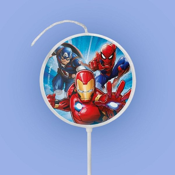 Vela Plana Adesivada Pick - Vingadores - 1 unidade - Disney Original  - Rizzo