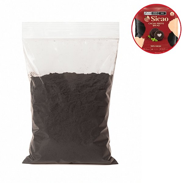 Cacau em Pó 100% - Preto - 500g - 1 unidade - Sicao - Rizzo
