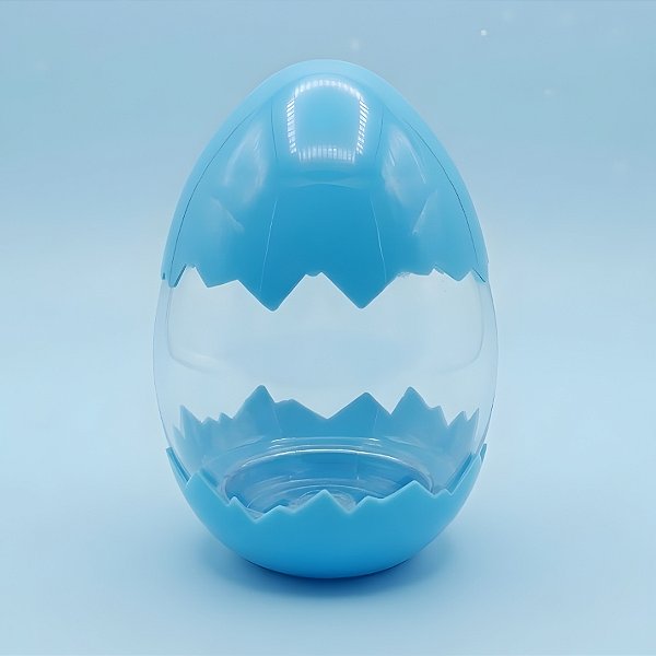 Ovo Transparente Casquinha - Azul Claro - 6x10x6cm - 10 unidades - Rizzo