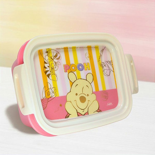 Marmita Hermética com Divisória - Ursinho Pooh - 630ml - Disney Original - 1 unidade - Plasútil - Rizzo