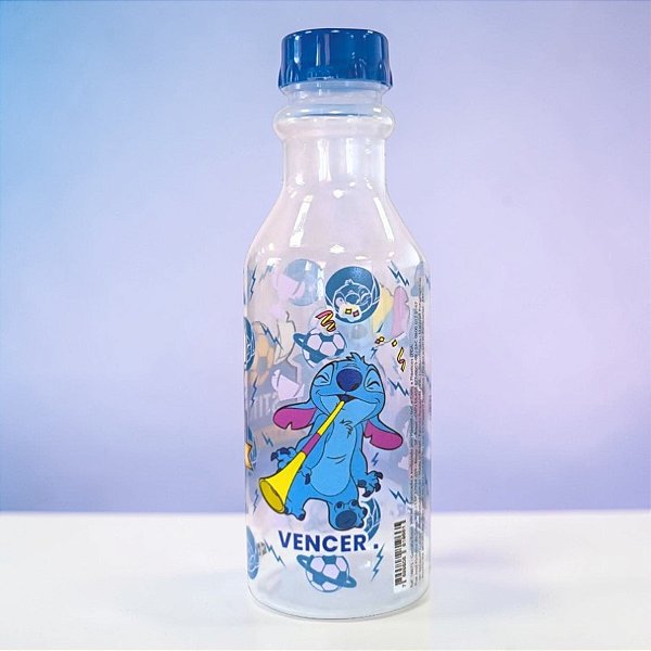 Garrafa Retrô - Stitch Futebol - 500ml - Disney Original - 1 unidade - Plasútil - Rizzo