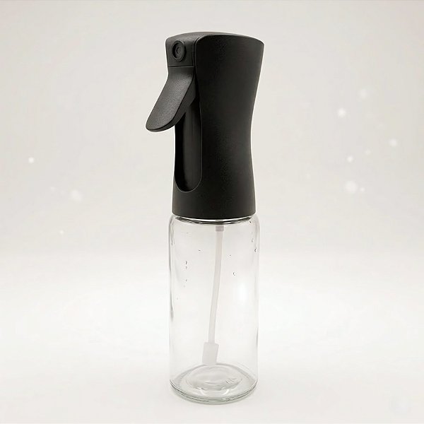 Frasco de Vidro com Válvula Vaporizadora - Preta - 220ml - 6x22x6cm - 1 unidade - Rizzo