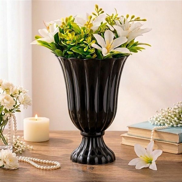 Vaso Decorativo - Slim - Preto - 17cm - 1 unidade - Rizzo