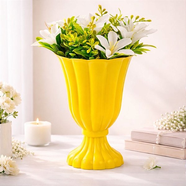 Vaso Decorativo - Slim - Amarelo - 17cm - 1 unidade - Rizzo