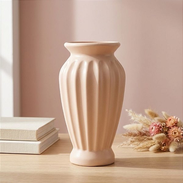 Vaso Decorativo - Imperial - Bege - 24cm - 1 unidade - Rizzo