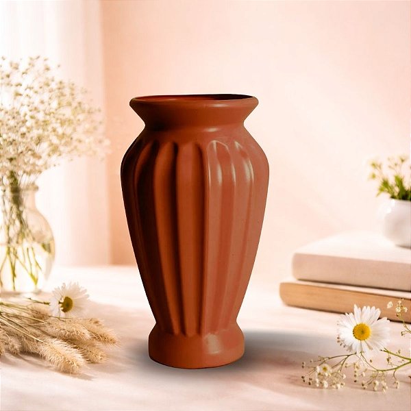 Vaso Decorativo - Imperial - Marrom Russet - 24cm - 1 unidade - Rizzo