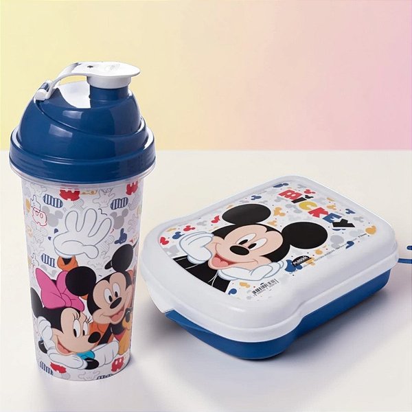 Conjunto Shakeira e Sanduicheira - Mickey Mouse Azul - Disney Original - 1 unidade - Plasútil - Rizzo
