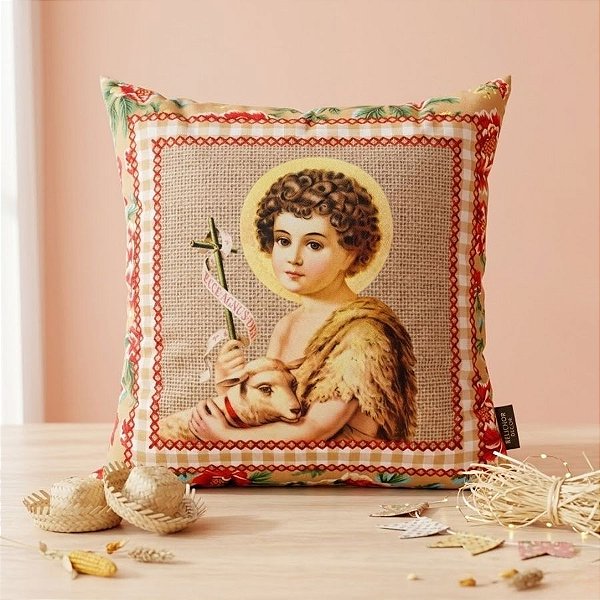 Almofada Decorativa de Festa Junina - São João - Vermelho - 43cm  - 1 unidade - Rizzo - Rizzo