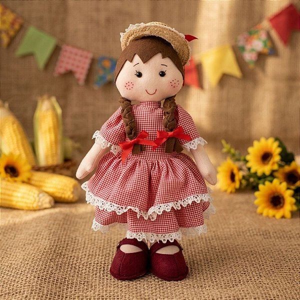 Menina em Feltro - Caipirinha Quiteria - 40cm - 1 unidade - Cromus - Rizzo