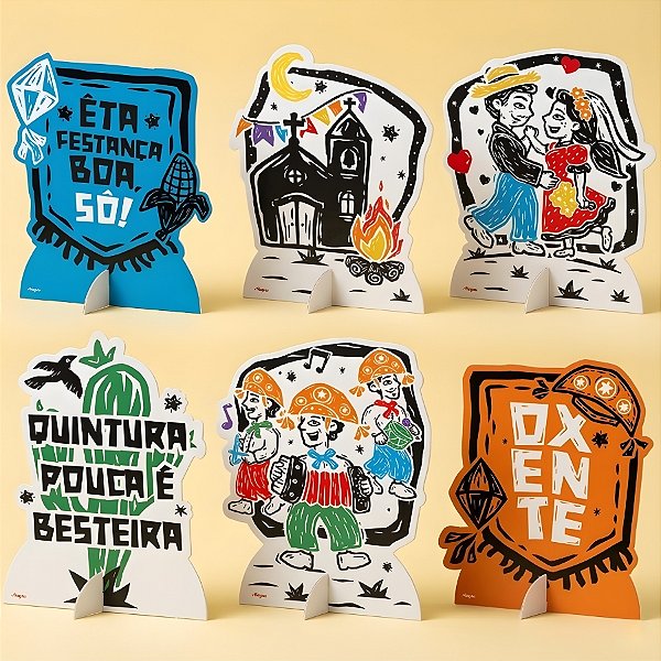 Decoração de Mesa - Cordel de São João - 15x20x12cm - 6 unidades - Regina - Rizzo