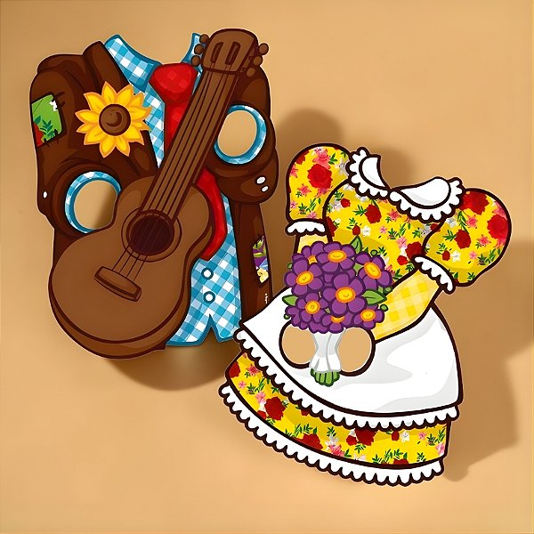 Kit Enfeite Decorativo Para Foto - Menino e Menina Arraiá - 50x56cm - 1 unidade - Regina - Rizzo