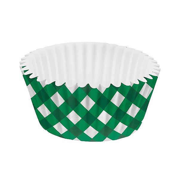 Forminha de Pape N°5 Para Docinhos Xadrez Verde - Arraiá - 3x1,5x3cm - 100 unidades - Regina - Rizzo