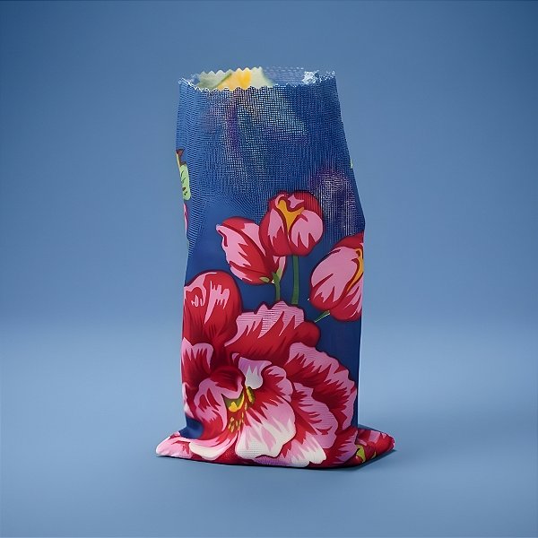 Saquinho para Pipoca e Hot Dog Chita - Azul e Rosa - 13x22cm - 5 unidades - Rizzo