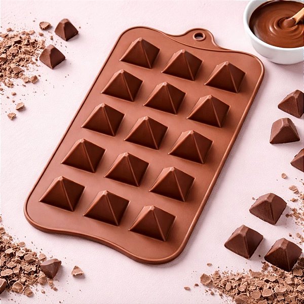 Forma de Silicone  - Triângulo - 22x11cm - 1 unidade - Rizzo