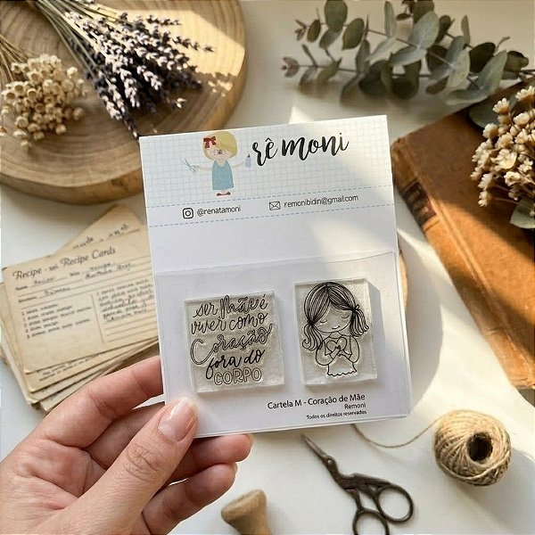 Cartela de Carimbos Mini - Coração de Mãe - 1 unidade - Rizzo