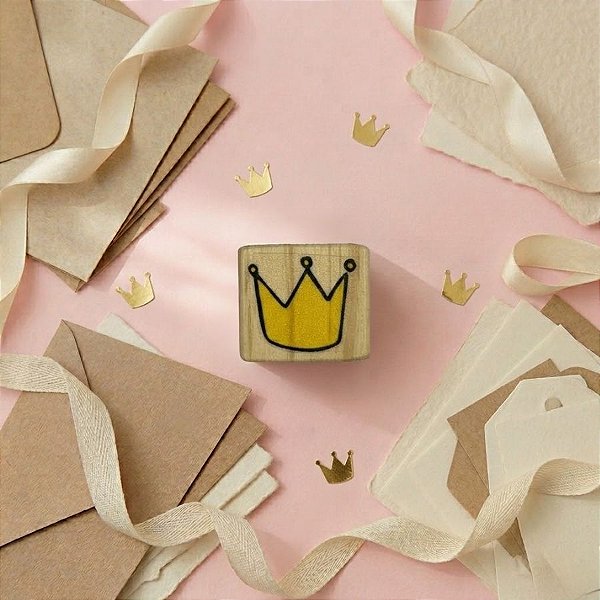 Carimbo de Madeira Artesanal - Coroa - RI-176P - 1 unidade - Rizzo