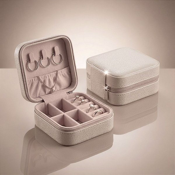 Mini Porta Joias Portátil - Off White - 1 unidade - Rizzo