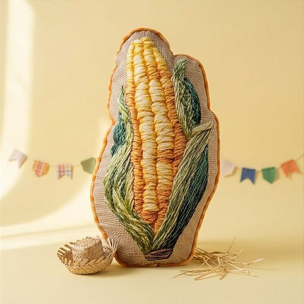 Almofada Decorativa De Festa Junina - Formato de Milho - 45cm - 1 unidade - Rizzo