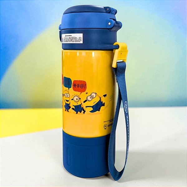 Garrafa Térmica com Canudo Minions - 450ml - 1 unidade - Zonacriativa - Rizzo