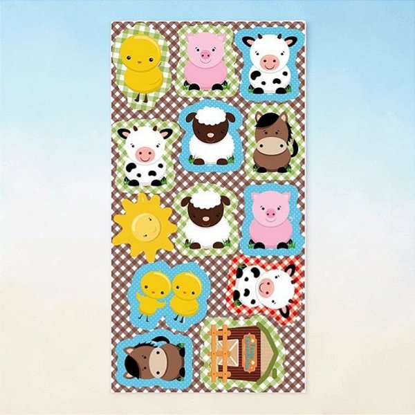 Adesivo Decorativo - Fazendinha - 4,5x4,5cm - 13 unidades - Regina - Rizzo