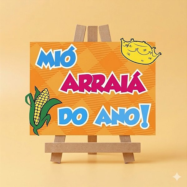 Lousa MDF "Mió Arraiá do Ano" - Laranja Sortido - 1 unidade - Grintoy - Rizzo