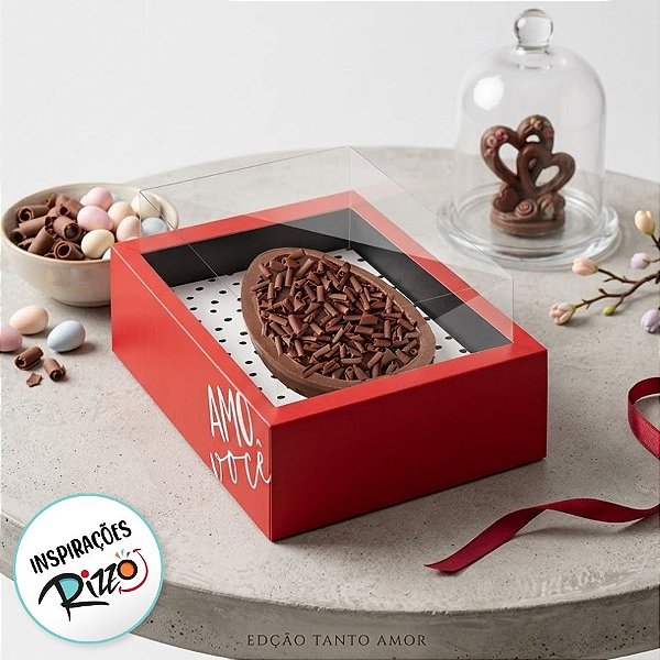 Caixa New Moldura para Meio Ovo de 250g com Colher - Tanto Amor - 6 unidades - Cromus - Rizzo