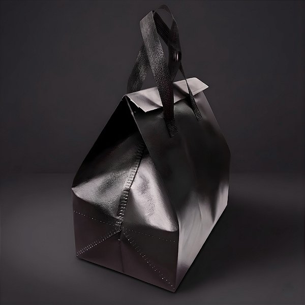 Sacola Térmica Preta com Alça - 26x28x17cm - 12 unidades - Rizzo