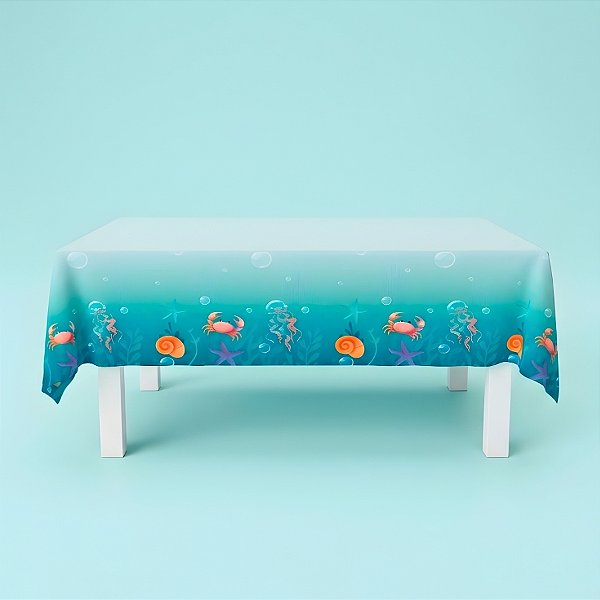 Toalha de Mesa de Papel - Fundo do Mar - 220x120cm - 1 unidade - Regina - Rizzo