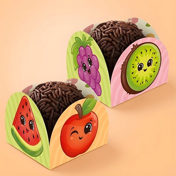 Porta Forminha - Frutinhas - 3,5x2,5x3,5cm - 50 unidades - Regina - Rizzo