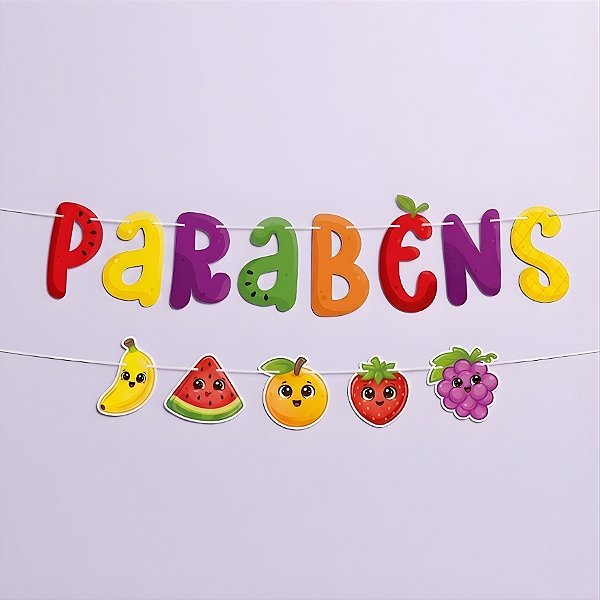 Faixa Decorativa "Parabéns" - Frutinhas - 1 unidade - Regina - Rizzo