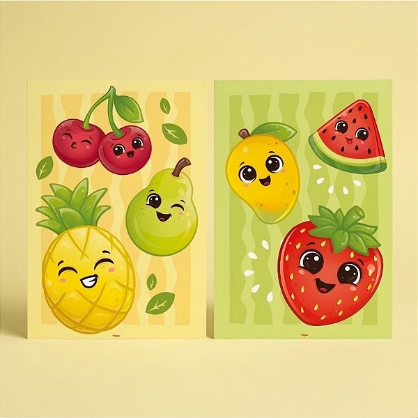 Cartaz Decorativo - Frutinhas - 31x45cm - 2 unidades - Regina - Rizzo