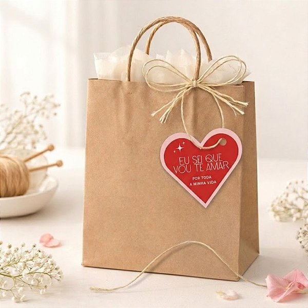 Tag Coração Com Sisal Vou Te Amar - Ref.2524 - 5,5cm - 10 unidades - Stickr - Rizzo