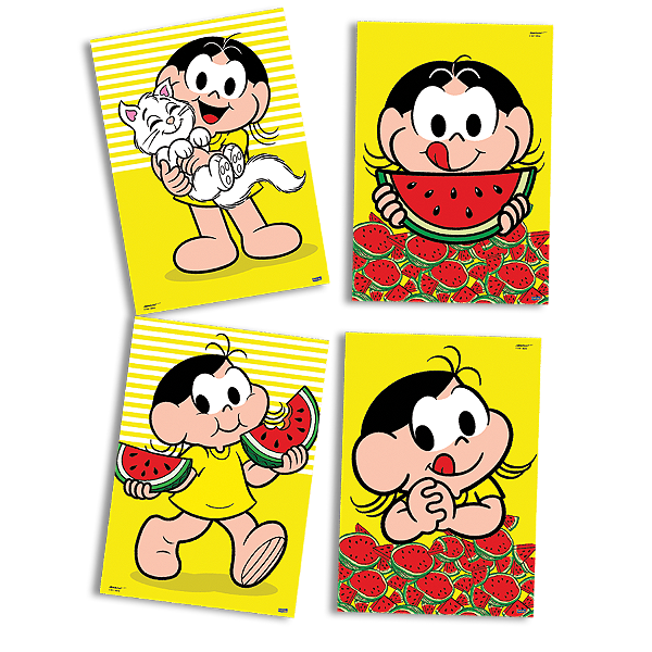 Quadros Decorativo Festa Magali Melancia - 8 unidades - Festcolor - Rizzo Festas