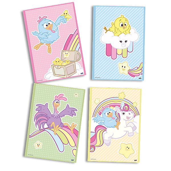 Quadro Decorativo Festa Galinha Pintadinha Candy - 04 unidades - Festcolor - Rizzo Festas