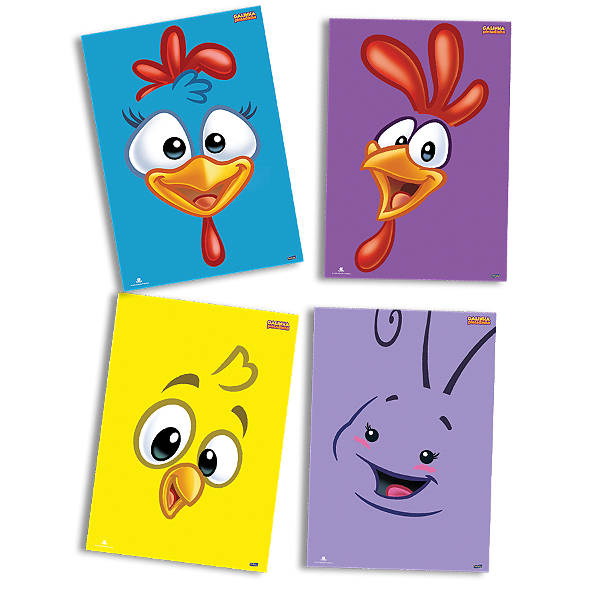 Quadro Decorativo Festa Galinha Pintadinha - 04 unidades - Festcolor - Rizzo Festas