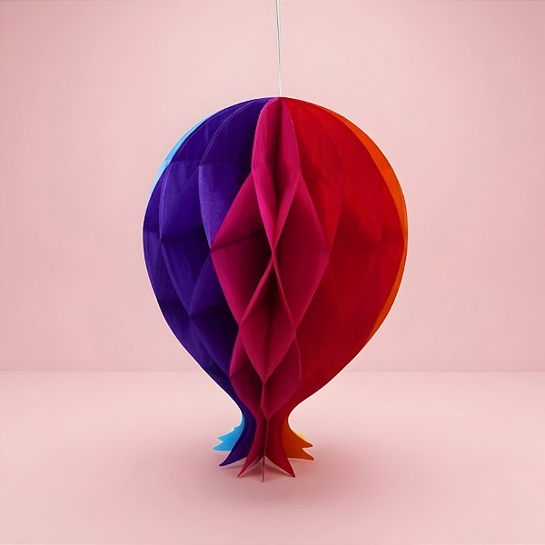 Enfeite Decorativo de Papel Seda - Balão Colmeia - 25x17,5cm - 1 unidade - Rizzo