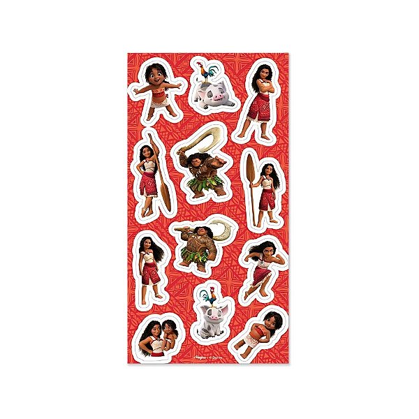 Adesivo Decorativo - Moana 2 - 12 unidades - Disney Original - Rizzo