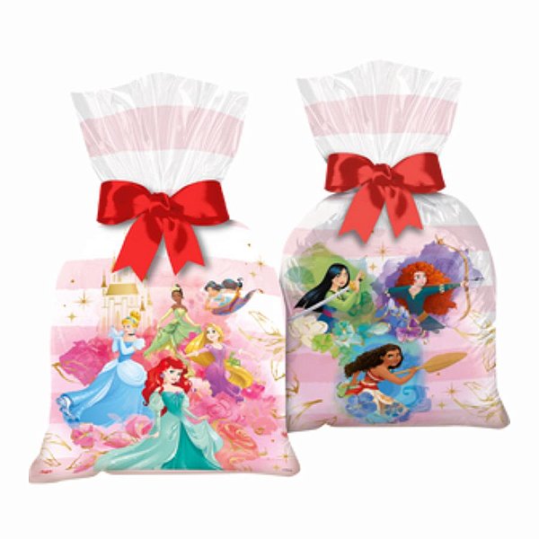 Sacola Plastica - Princesa Disney - 14x27cm - 8 unidades - Disney Original - Rizzo
