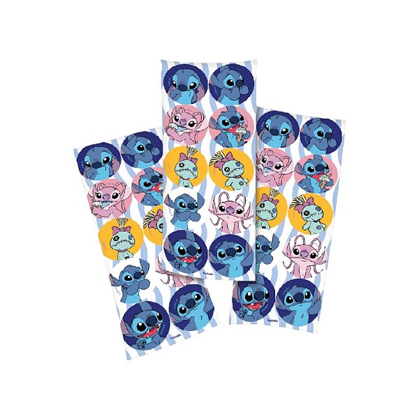 Adesivo Redondo - Stitch - 30 unidades - Disney Original - Rizzo