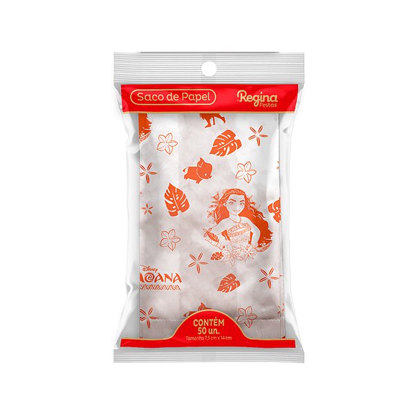 Saco de Papel - Moana - 50 unidades - Disney Original - Rizzo
