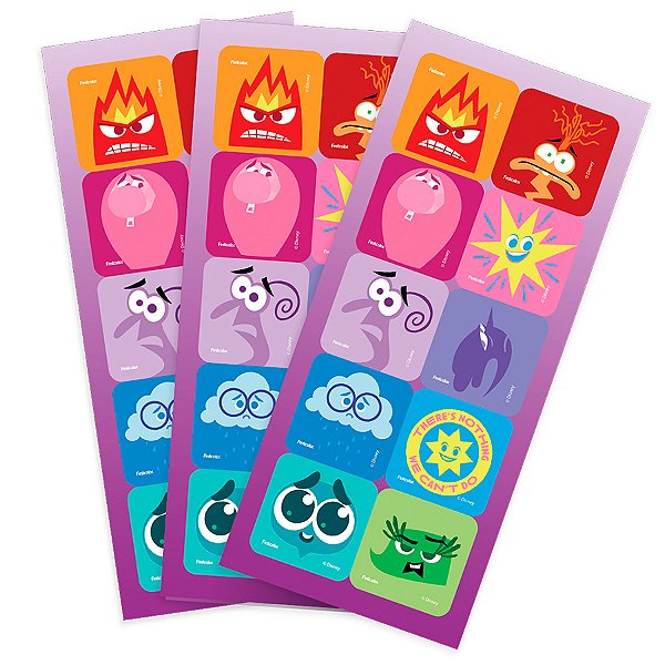 Adesivo Quadrado - Divertidamente 2 - 30 unidades - Disney Original - Rizzo