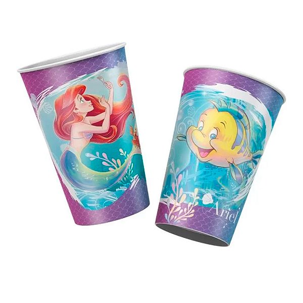 Copo de Papel - Ariel - 180ml  - 8 unidades - Disney Original - Rizzo