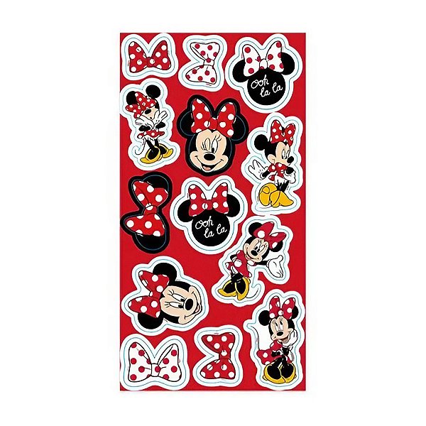 Cartela Adesiva - Minnie Mouse - Disney - 13 unidades - Disney Original - Rizzo