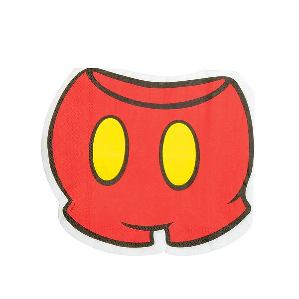 Guardanapo de Papel Shorts do Mickey - Vermelho - 16cm - 20 unidades -  Disney Original - Rizzo