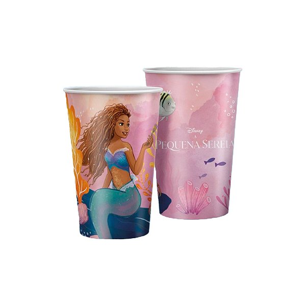 Copo de Papel - A Pequena Sereia 180ml - 8 unidades - Disney Original - Rizzo