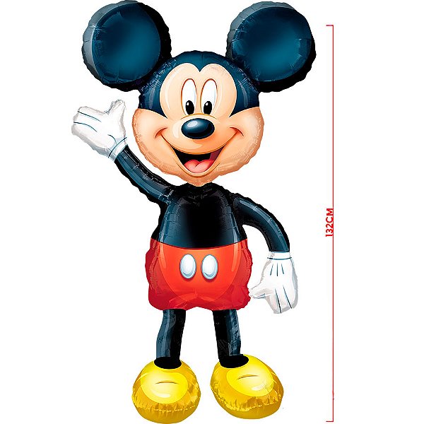 Balão de Festa Metalizado 3d 1,32cm - Mickey Mouse - 1 unidade - Disney Original - Rizzo