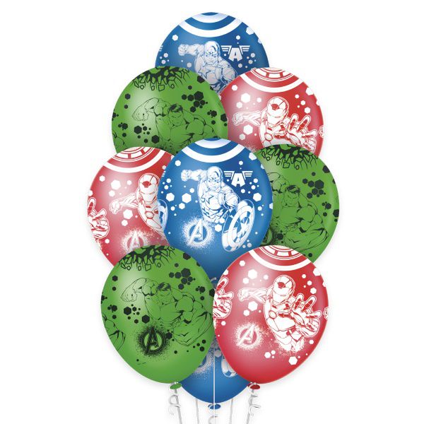 Balão de Festa Decorado Avengers 12" - 10 unidades - Disney Original - Rizzo Embalagens
