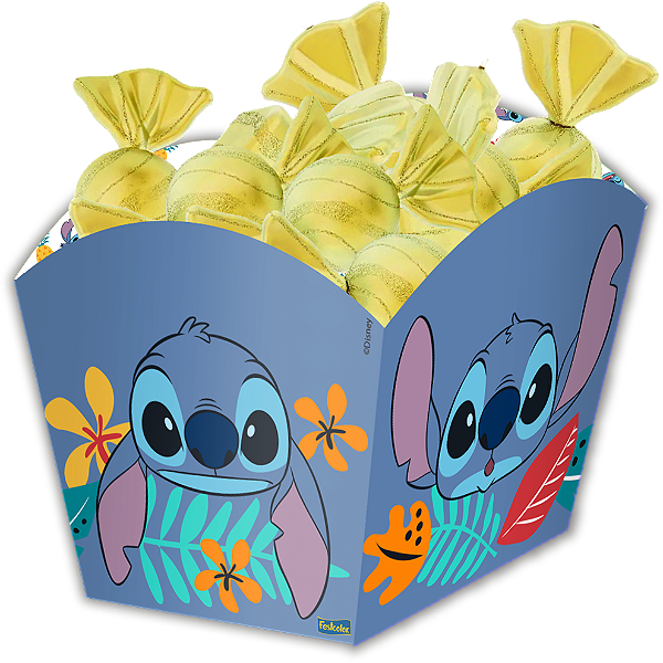 Cachepot Festa Stitch - 8 unidades - Disney Original - Rizzo Festas